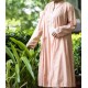 Peach Anarkali Frok with White Embroidery Work 